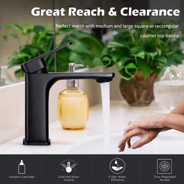VIVA Basin Mixer Black - BT-201B Tapware Arova
