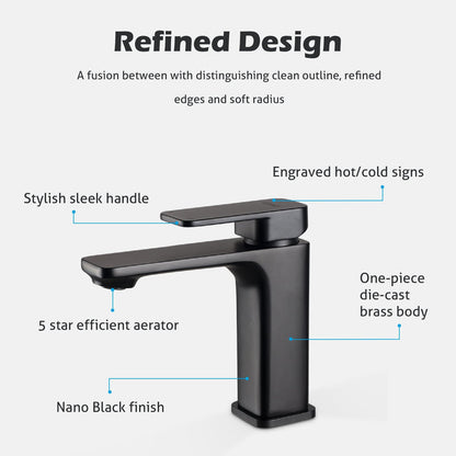 VIVA Basin Mixer Black - BT-201B Tapware Arova