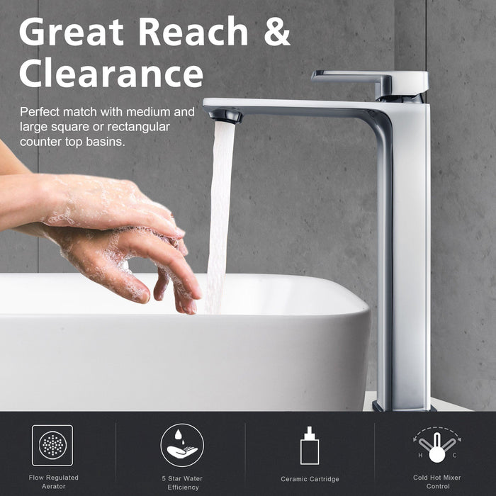 VIVA Tall Basin Mixer Chrome 6 Star - BT-202C Tapware Arova