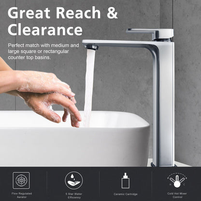VIVA Tall Basin Mixer Chrome 6 Star - BT-202C Tapware Arova