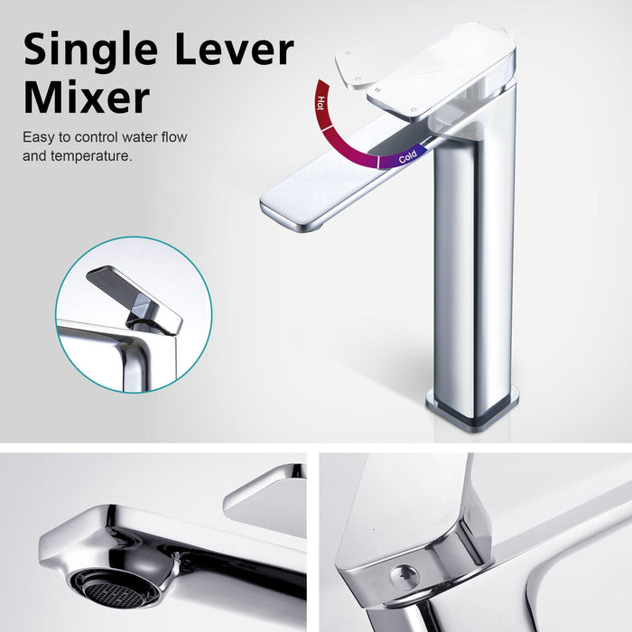 VIVA Tall Basin Mixer Chrome 6 Star - BT-202C Tapware Arova