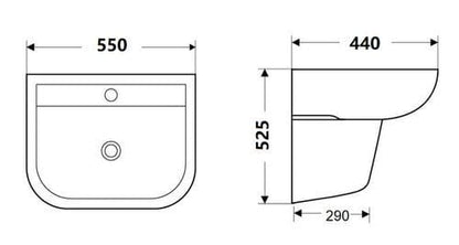 VOLA Wall Hung Basin (with bracket) Basins ECT