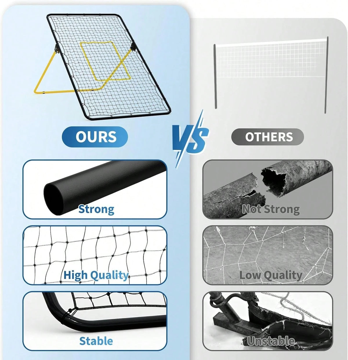 Volleyball Rebounder Net 7x4 Ft,Adjustable Bounce Back Net With Stakes,Bounce Back Training Equipment For Practicing Volleying, Bumping, Spiking, Easy Set Up