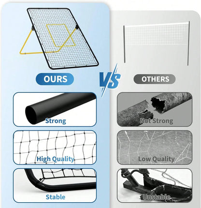 Volleyball Rebounder Net 7x4 Ft,Adjustable Bounce Back Net With Stakes,Bounce Back Training Equipment For Practicing Volleying, Bumping, Spiking, Easy Set Up