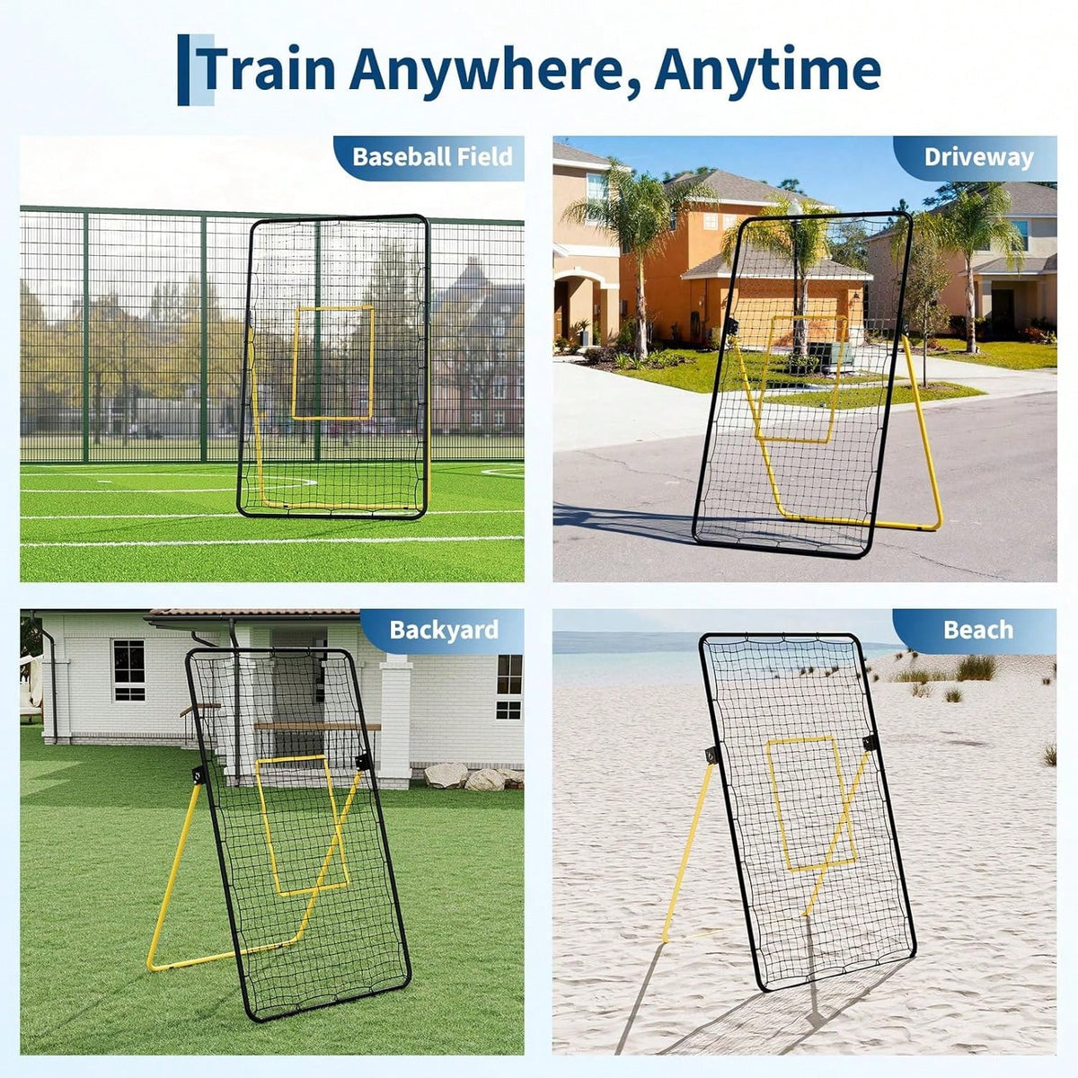 Volleyball Rebounder Net 7x4 Ft,Adjustable Bounce Back Net With Stakes,Bounce Back Training Equipment For Practicing Volleying, Bumping, Spiking, Easy Set Up