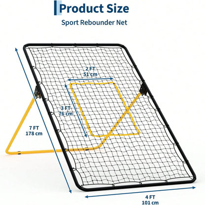 Volleyball Rebounder Net 7x4 Ft,Adjustable Bounce Back Net With Stakes,Bounce Back Training Equipment For Practicing Volleying, Bumping, Spiking, Easy Set Up
