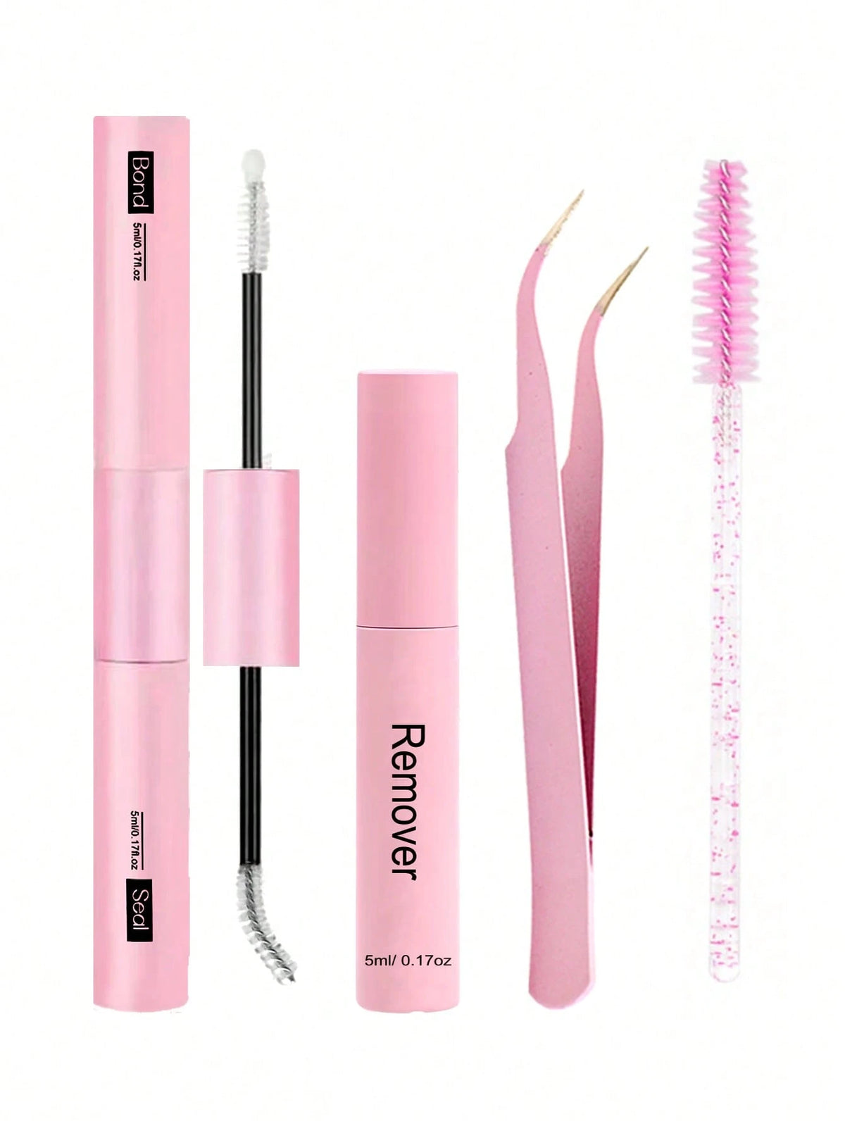 Waloshow Bond And Seal, Remover, 10ml Individual Lashes Glue And Seal, Eyelashes Applicator, 2 In1 Cluster Bond And Seal,Eyelashes Brush, Glue For Cluster Lashes, Tweezers, Bond For Clusters, Lashes B