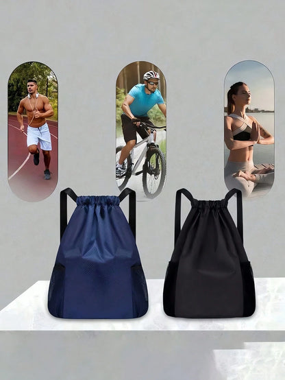 Waterproof Drawstring Backpack With Wet Dry Separation Large Travel Backpack With Mesh Side Pockets Large Gym Bag Adjustable Shoulder Straps For Men Women Perfect For Outdoor Sports Fitness Training A
