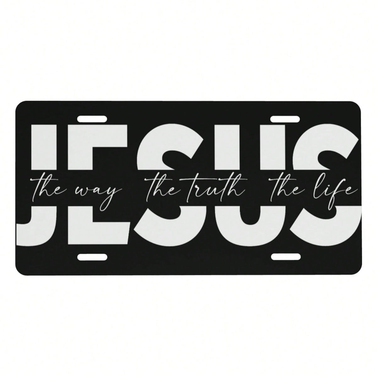 Way Truth Life Jesus Front License Plate For Women Car Vanity Plates Decorative Aluminum Metal Cute Novelty License Plate Cover For Men