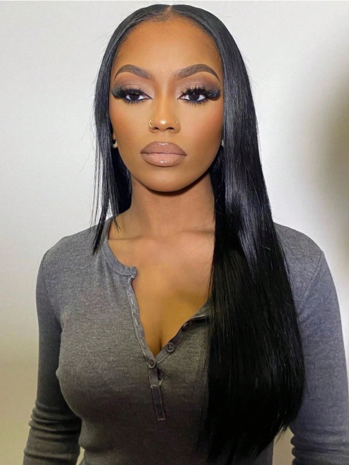 Wear&Go 5X5 Straight Human Hair Glueless Wig Transparent Lace Pre Cut Pre Plucked Natural Hairline Ready To Wear Lace Closure Human Hair Wig Natural Black Color Human Hair Wig For Women Beginner Frien