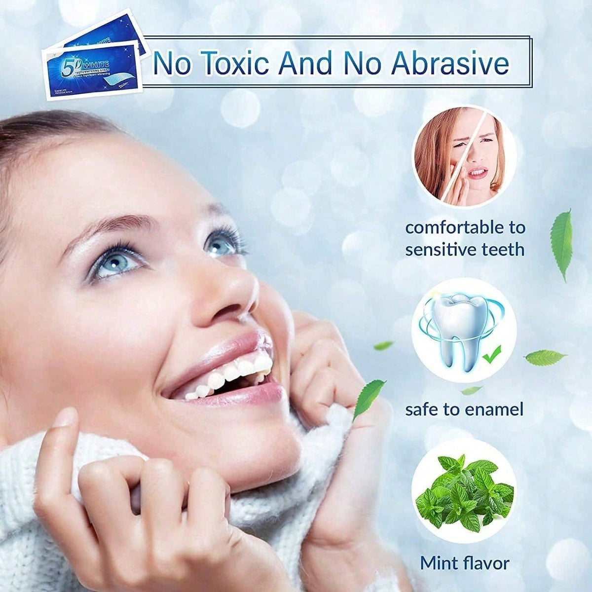 Whitening Teeth Strips, 7 Pieces For Sensitive Teeth, Effective And, Whitening Strips That Reduce Sensitivity, Help Remove Stains From Smoking/Coffee/Soda/Wine (14 Treatments)