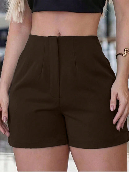 Women's Autumn All-Season Athletic Casual Training Elastic Fitness Shorts, Straight Leg, Back To School Basic Professional
