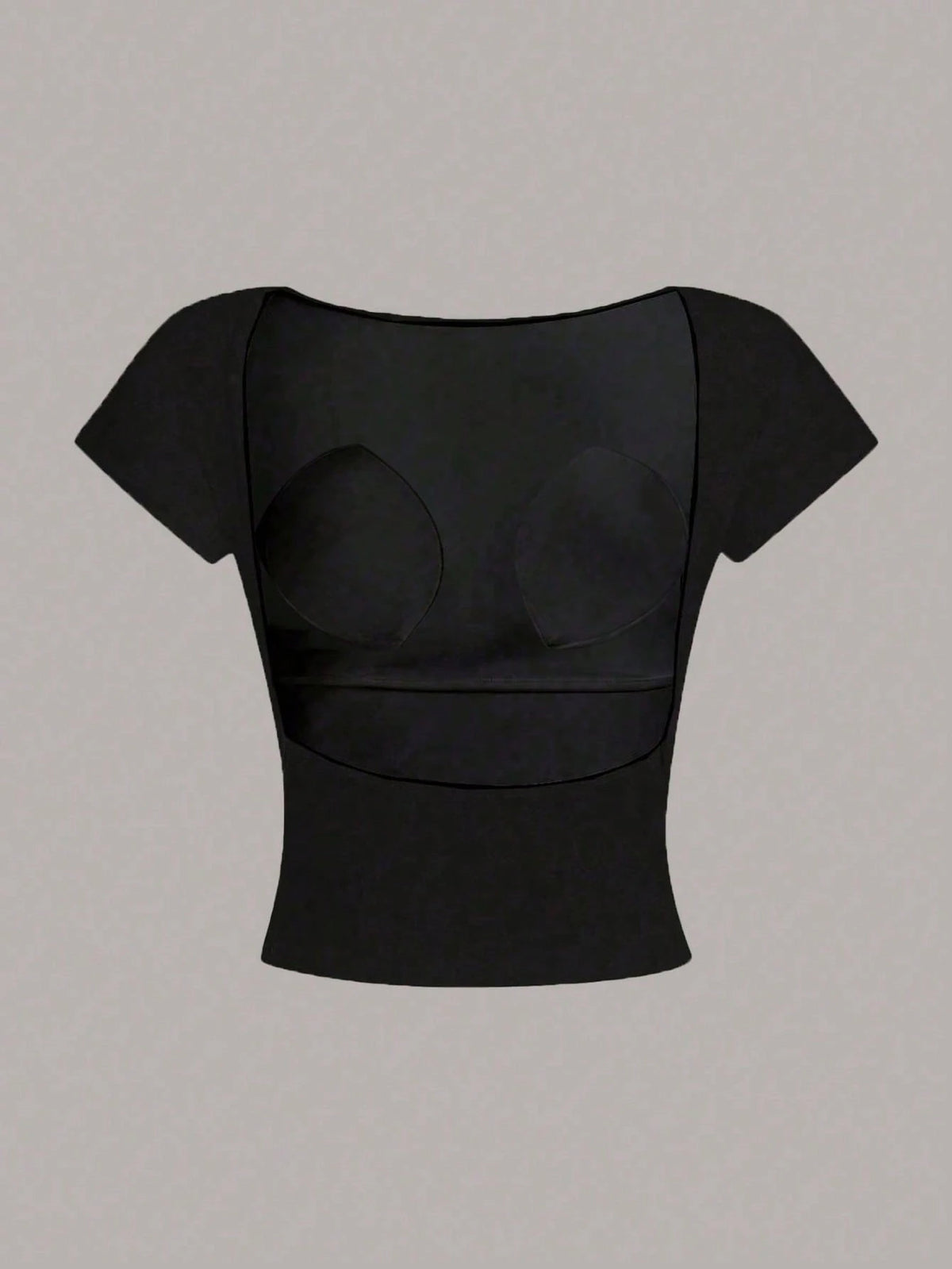 Women's Backless Padded Sexy Crop Top Slim Fit T-Shirt, Suitable For Summer, Built-In Bra
