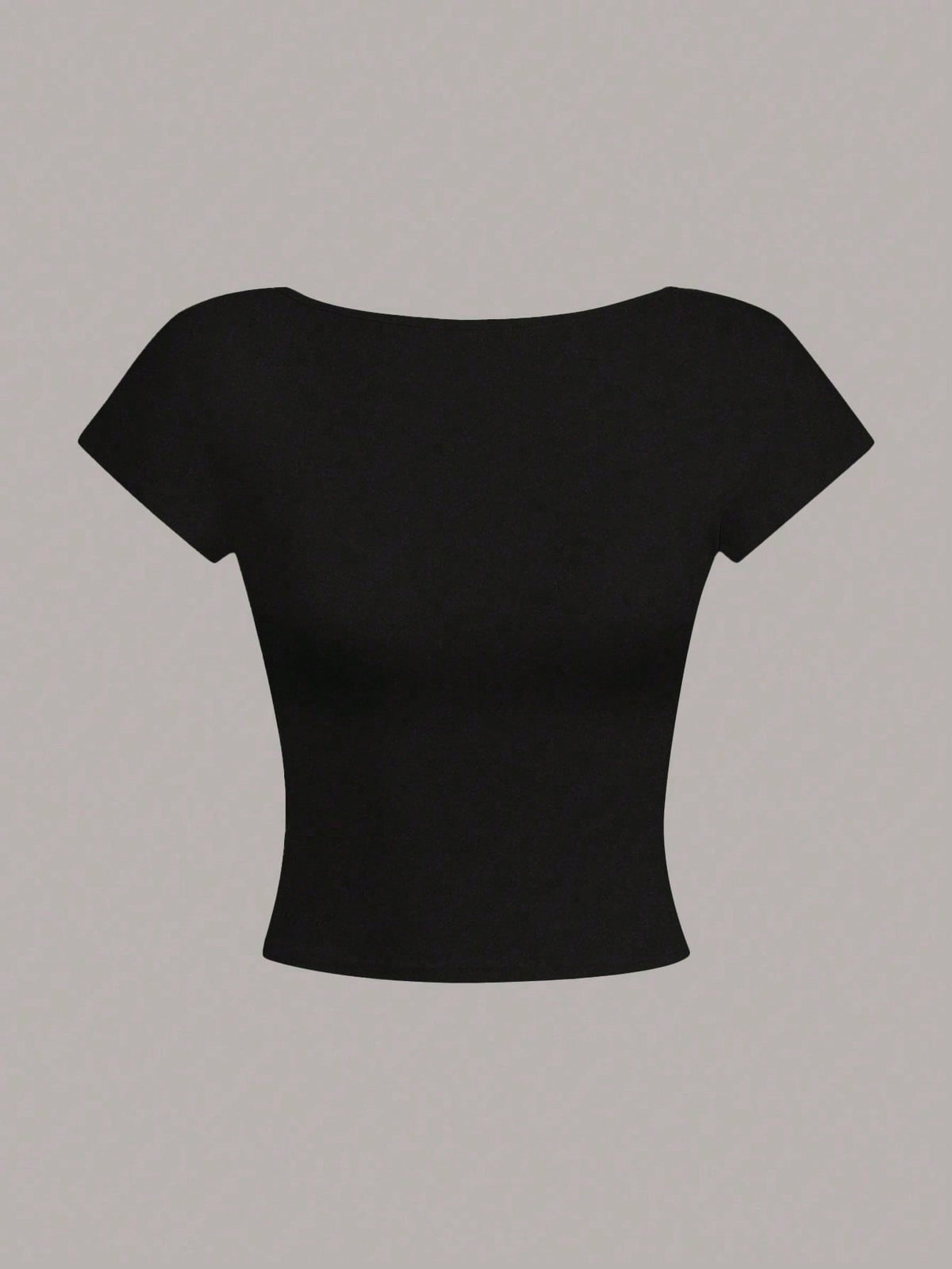 Women's Backless Padded Sexy Crop Top Slim Fit T-Shirt, Suitable For Summer, Built-In Bra