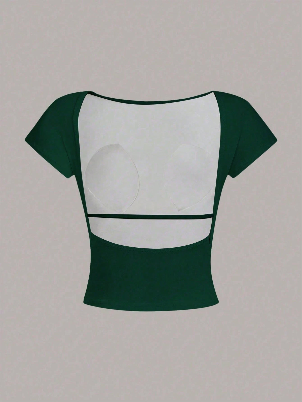 Women's Backless Padded Sexy Crop Top Slim Fit T-Shirt, Suitable For Summer, Built-In Bra