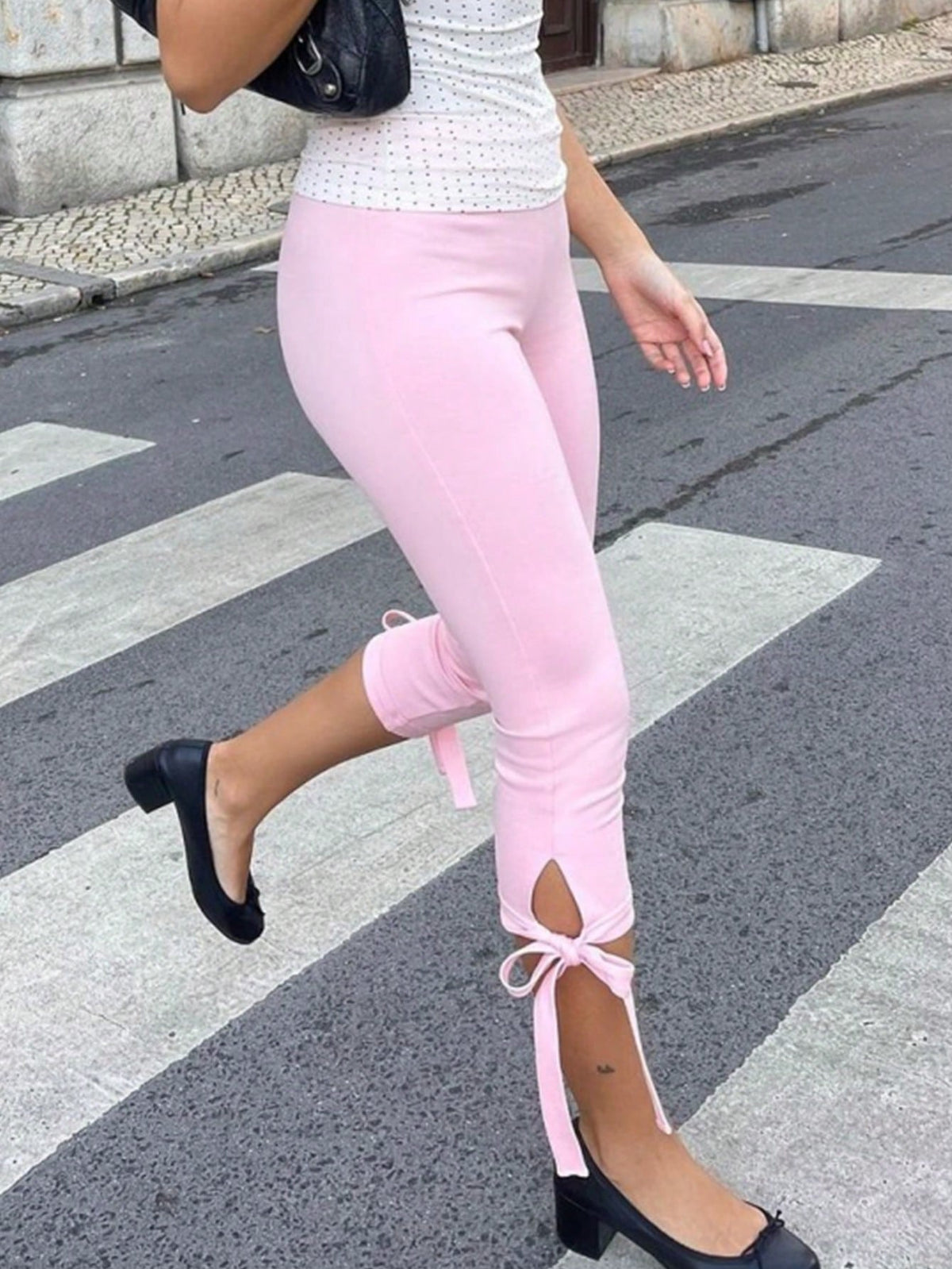 Women's Casual Commute Solid Color Capri High Waist Slim Fit Stretch Pants Summer Casual Vacation Outing Y2K Aesthetic Party Sports Pink