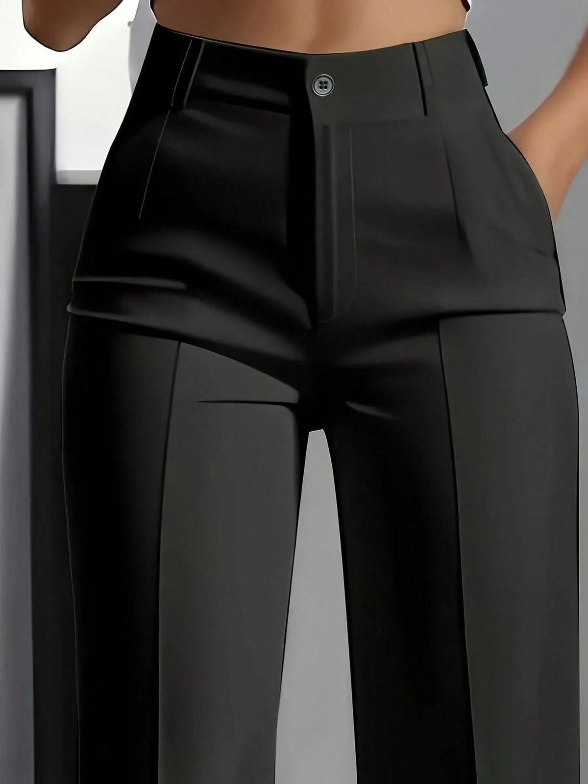 Women's Casual Commuter Straight Leg Pants With Slant Pockets