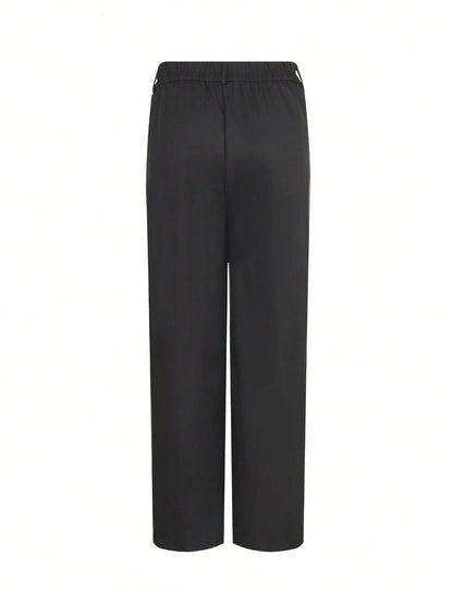 Women's Casual Commuter Straight Leg Pants With Slant Pockets