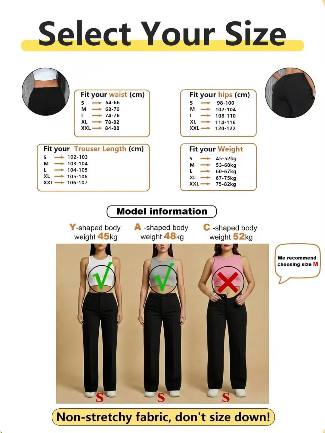 Women's Casual Commuter Straight Leg Pants With Slant Pockets