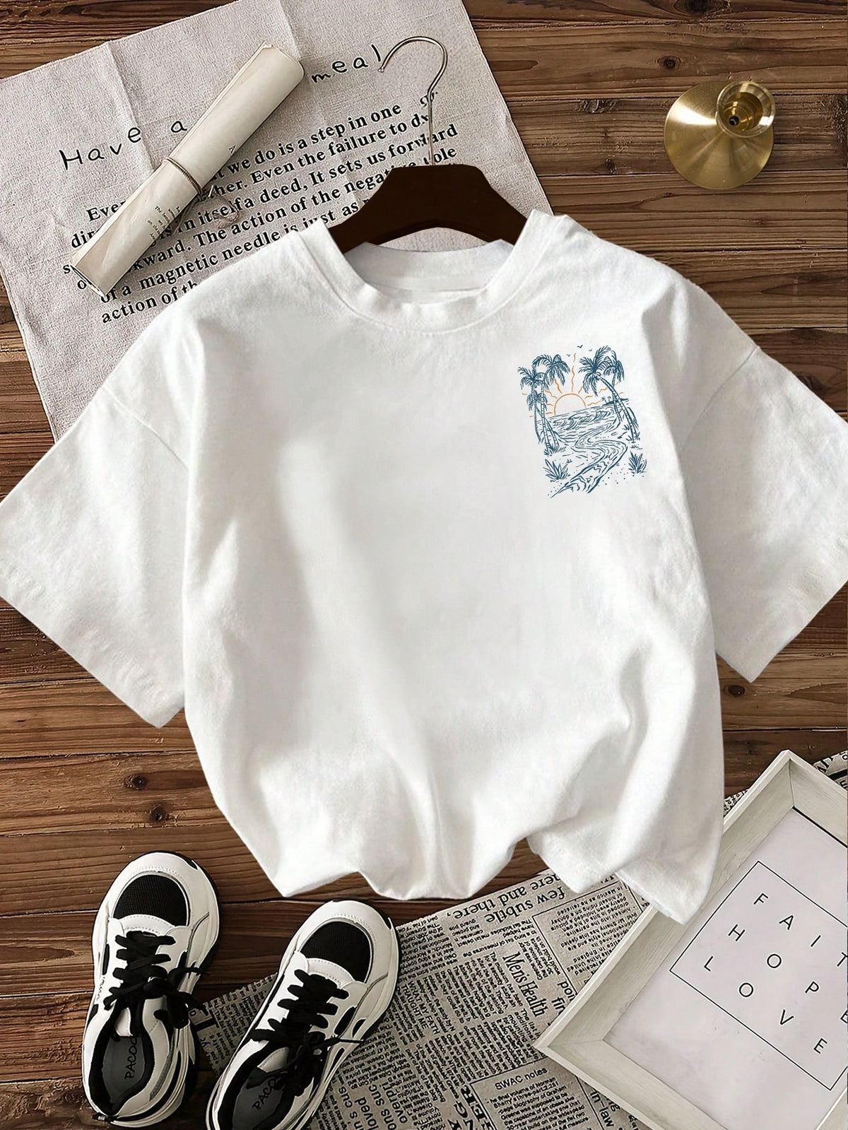 Women's Casual Graphic Print Round Neck Short Sleeve T-Shirt