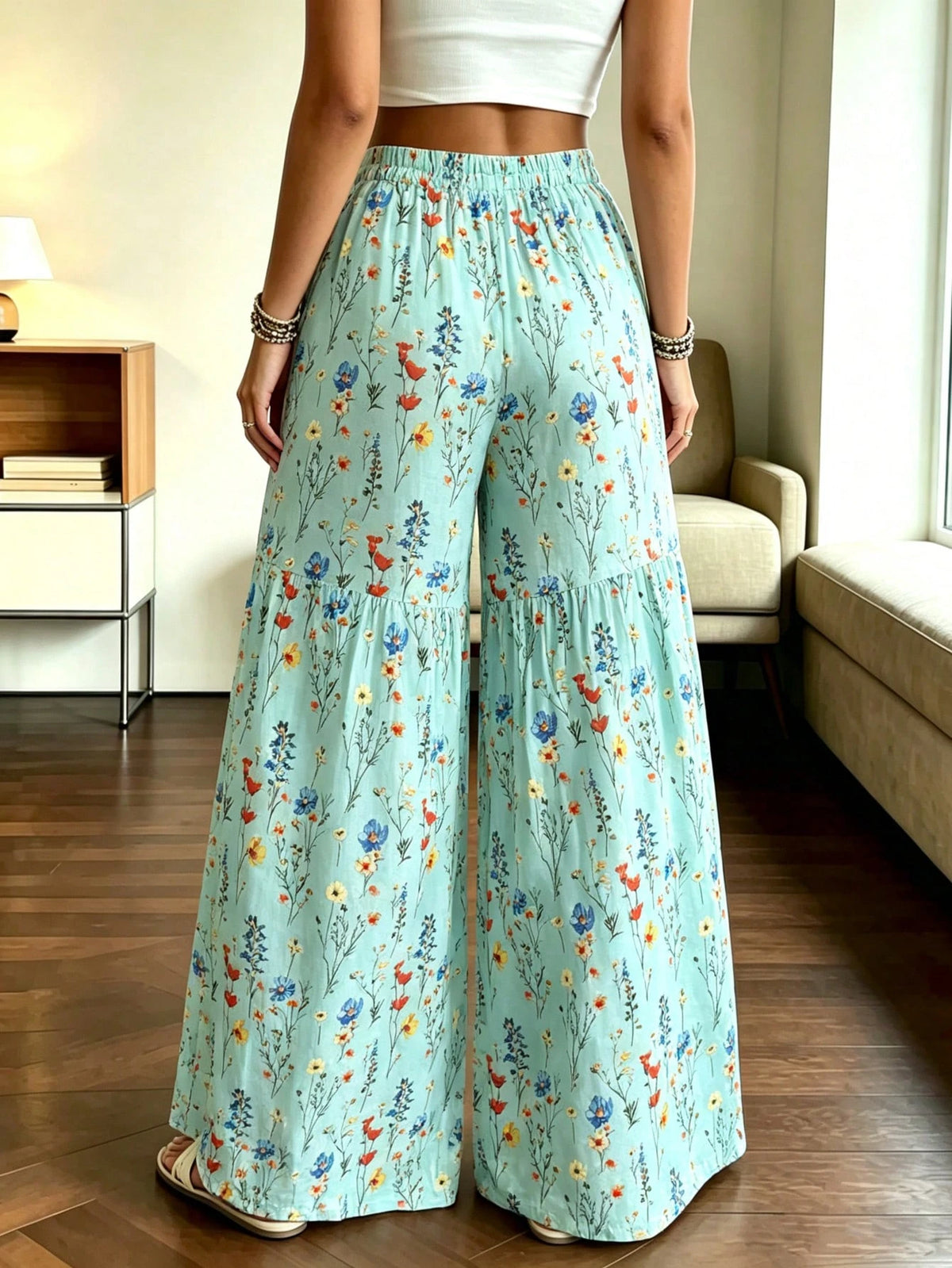 Women's Elegant Polka Dot Print Wide Leg Pants, Comfortable Loose Fit, Suitable For All Seasons Vacation, Resort Wear