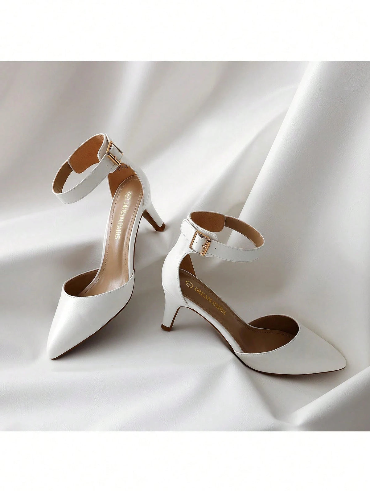 Women's Low Heel Ankle Strap Elegant Dress Pump Shoes
