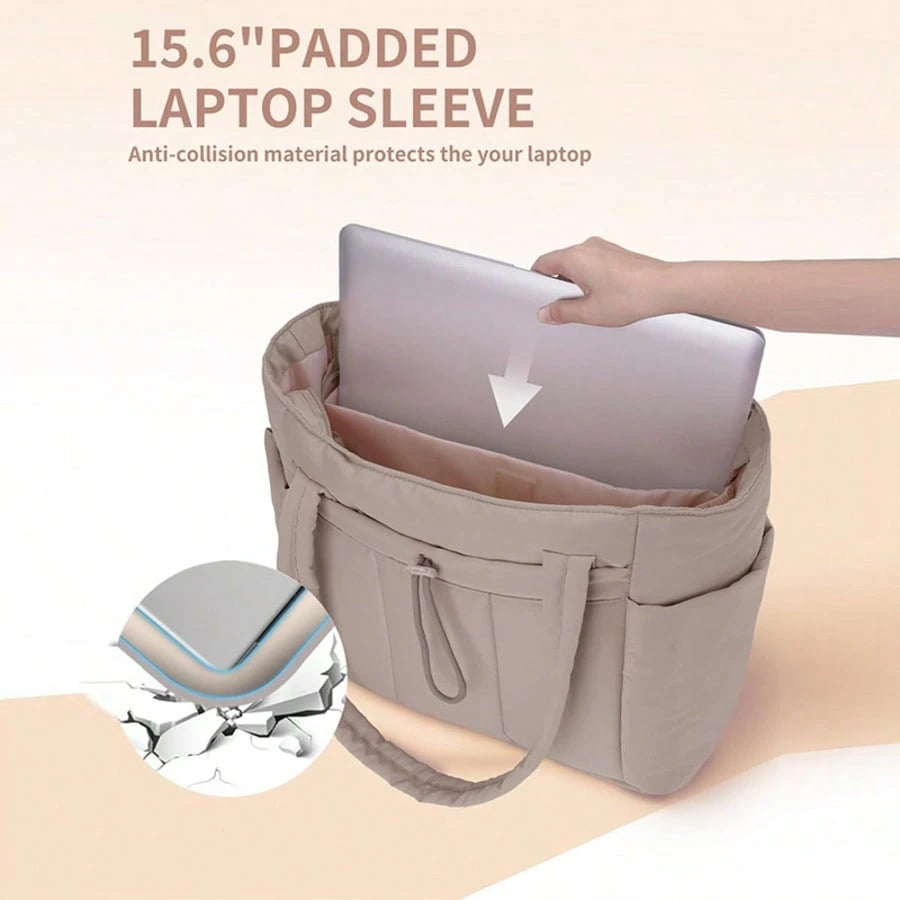 Women's Multi-Functional Laptop Bag With A Cup And Laptop Compartment, Suitable For 13-15 Inch Laptop And Pad, Women's Travel Tote Bag, Trolley Sleeve For Travel, Work, Nurse, Women, Christmas Gift