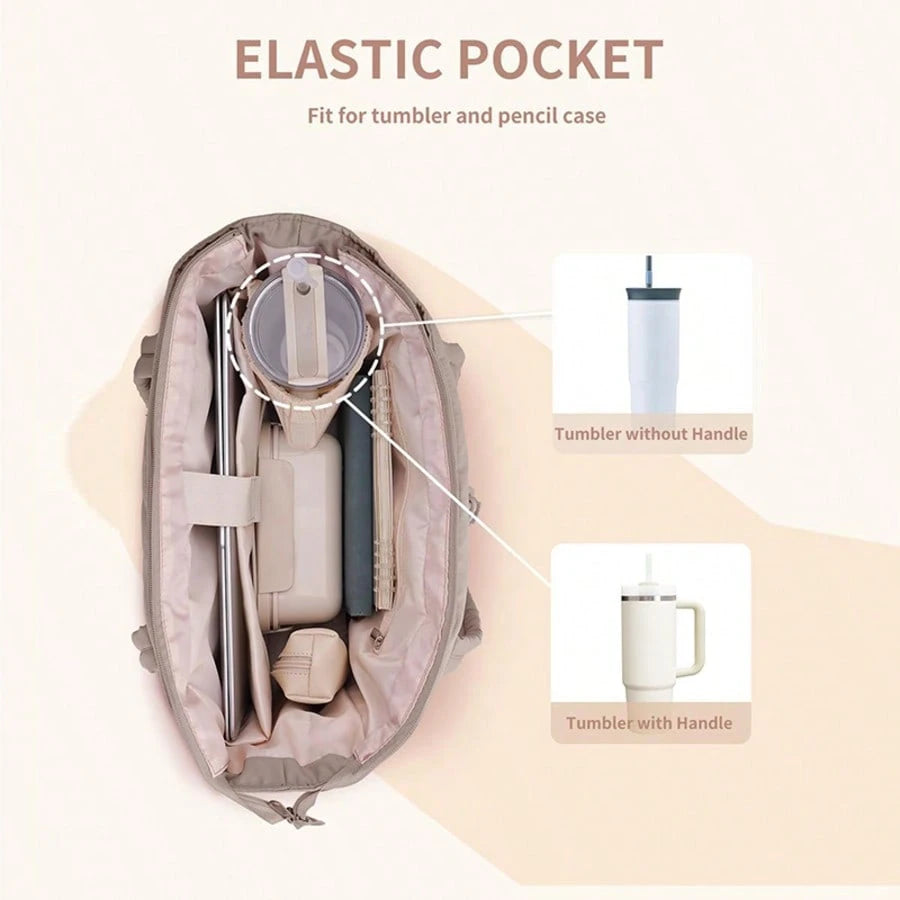 Women's Multi-Functional Laptop Bag With A Cup And Laptop Compartment, Suitable For 13-15 Inch Laptop And Pad, Women's Travel Tote Bag, Trolley Sleeve For Travel, Work, Nurse, Women, Christmas Gift