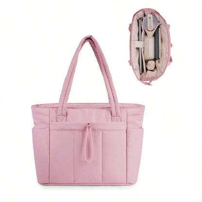 Women's Multi-Functional Laptop Bag With A Cup And Laptop Compartment, Suitable For 13-15 Inch Laptop And Pad, Women's Travel Tote Bag, Trolley Sleeve For Travel, Work, Nurse, Women, Christmas Gift