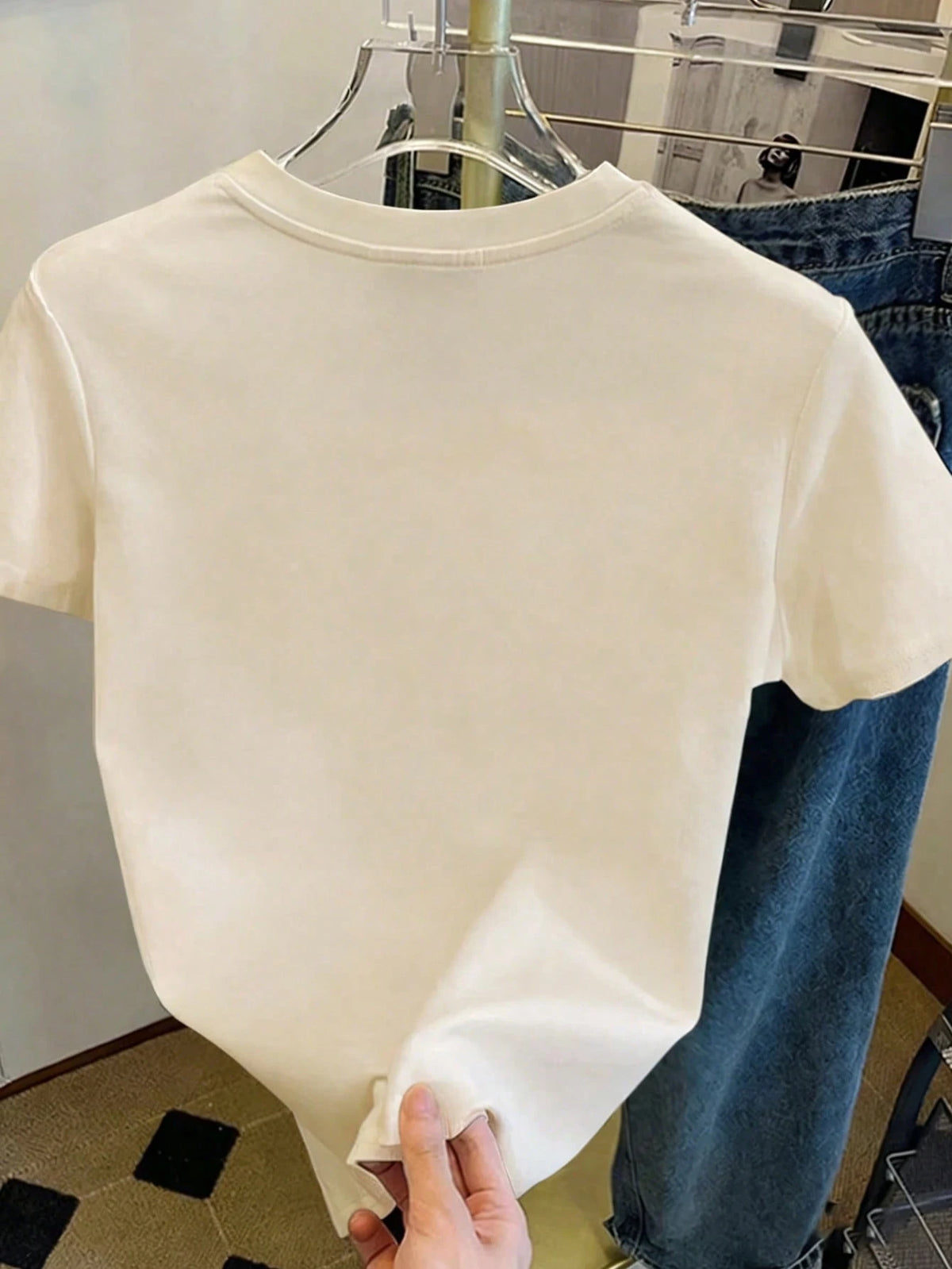 Women's New Summer Regular Length Knit Fabric T-Shirt With Positive & Happy Quotes, Minimalist Fashion, Suitable For Daily & Vacation Wear Casual