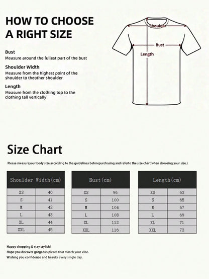 Women's New Summer Regular Length Knit Fabric T-Shirt With Positive & Happy Quotes, Minimalist Fashion, Suitable For Daily & Vacation Wear Casual