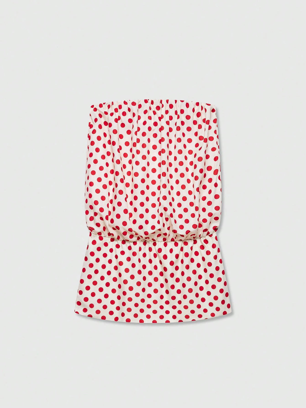 Women's Polka Dot Bandeau Mini Dress Elegant Summer Red