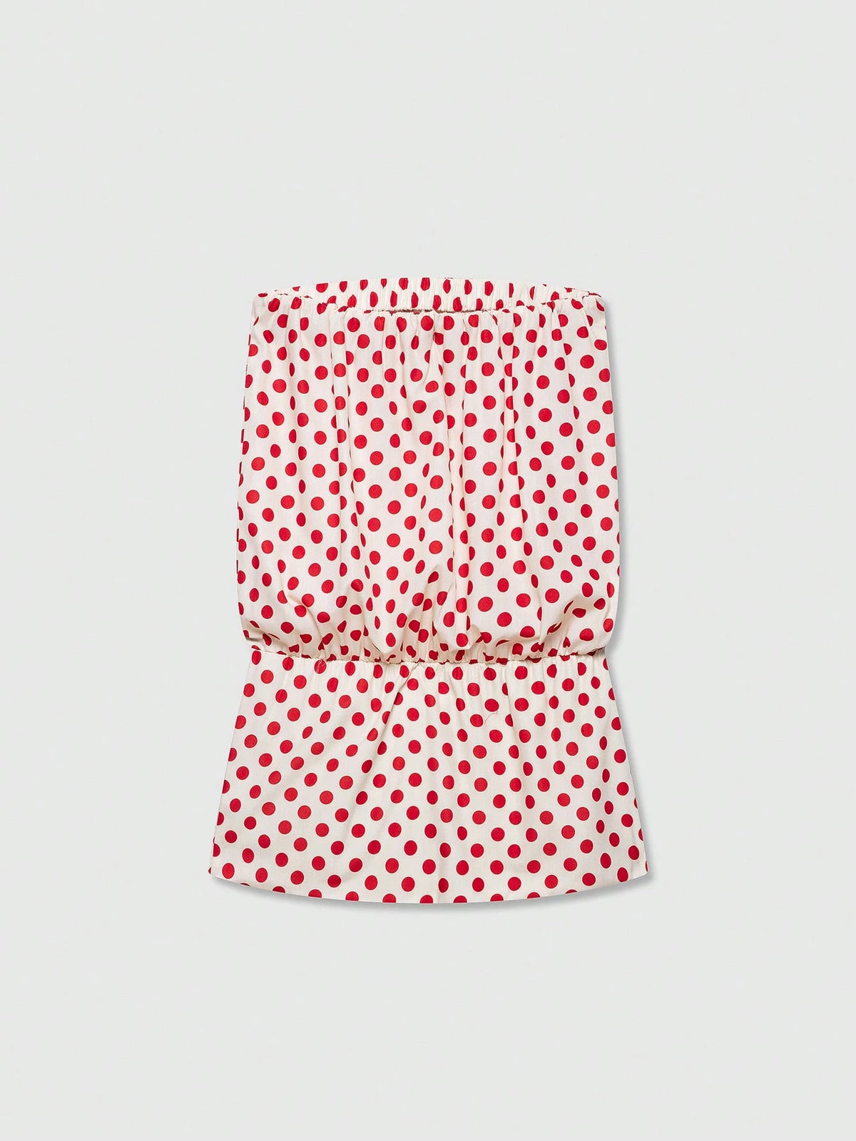 Women's Polka Dot Bandeau Mini Dress Elegant Summer Red