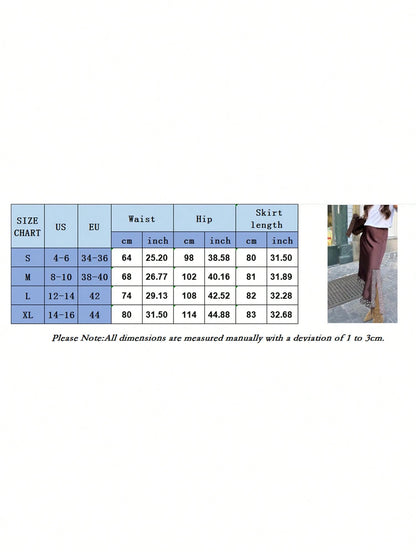 Women's Satin Lace Trim Maxi Skirt Elastic Waist Asymmetrical Lacy Hem Side Slit Skirt Half Slip Long Skirts Underskirt A Line Flowy Swing Midi Skirts
