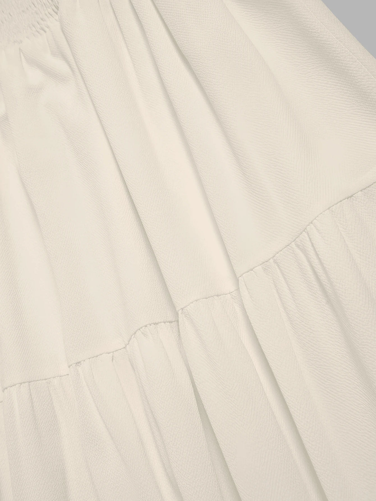Women's Solid Color Minimalist Versatile Ruffle Hem Bubble Crinkle Feeling Semi-Sheer Skirt Summer