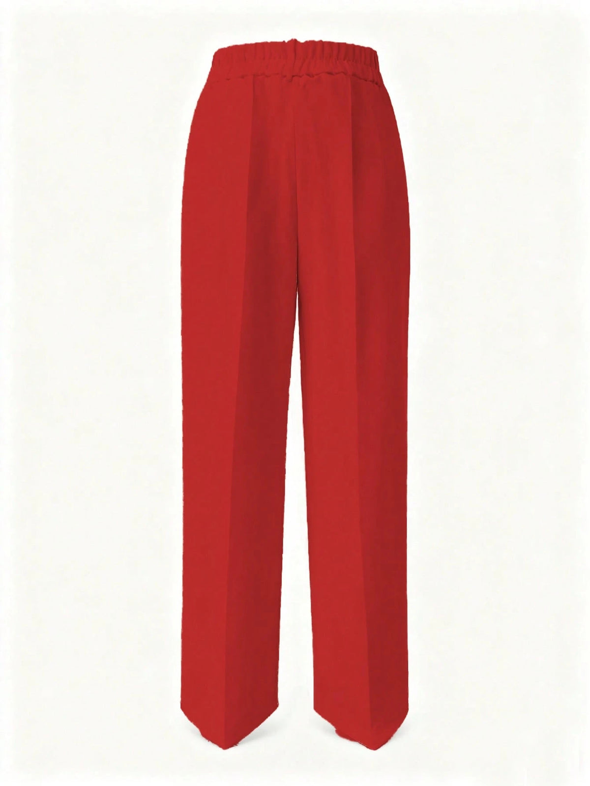 Women's Straight Loose Casual Solid Color Button Zipper Pocket Pants Spring Red