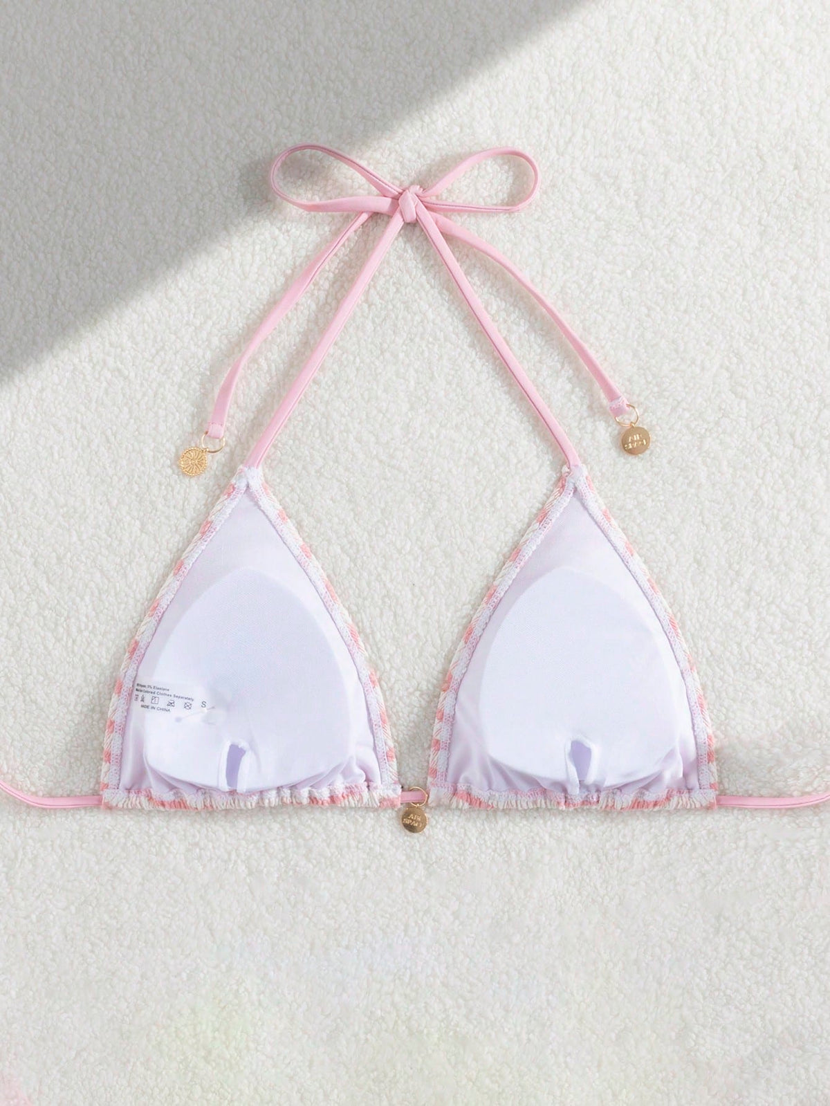 Women's Summer Beach Striped Tie-Front Bikini Top, European And American Popular Swimwear Vacation