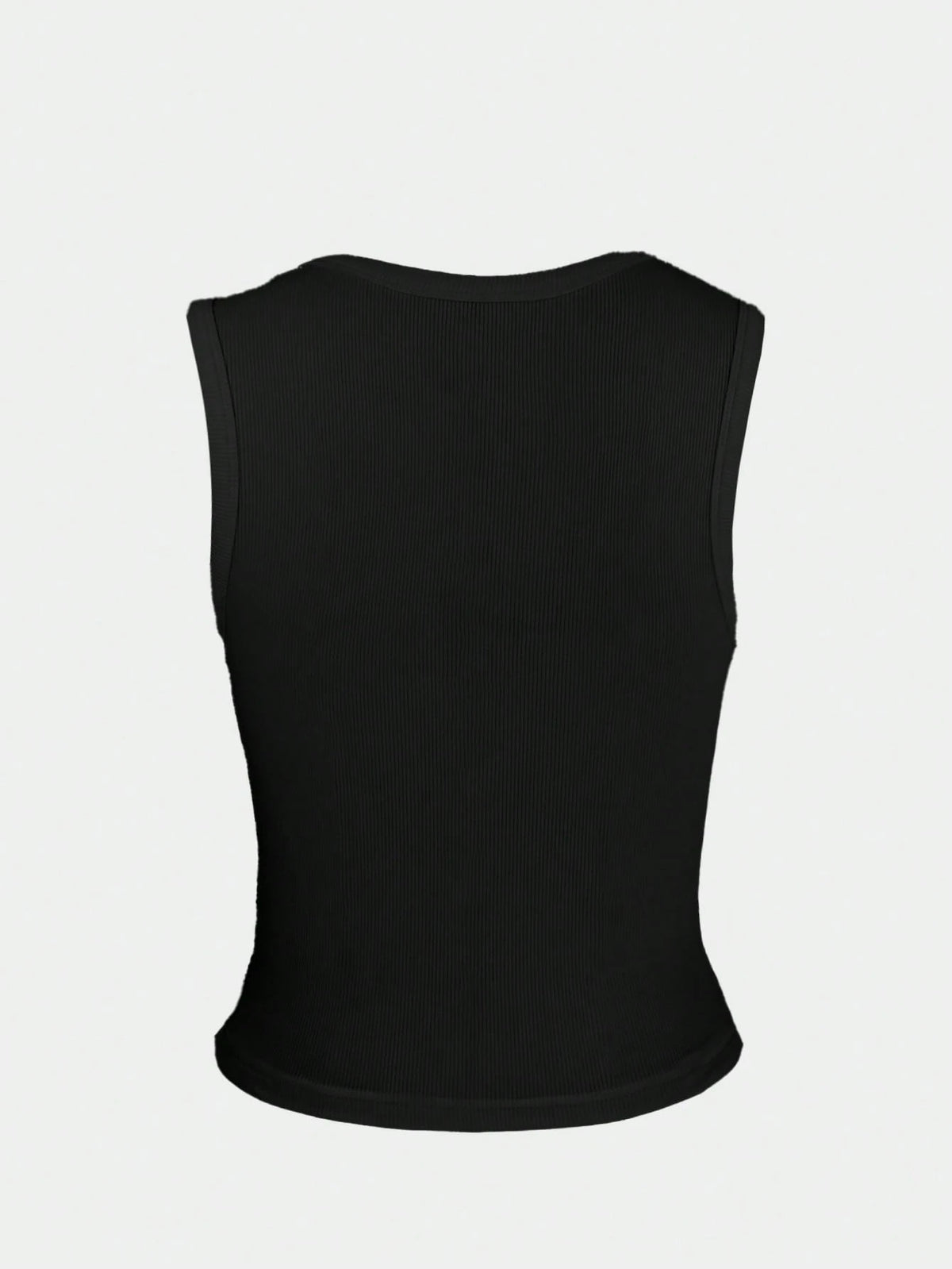 Women's Summer New Arrival Minimalist Fashion Fitted Button Camisole, Casual Versatile Black Top