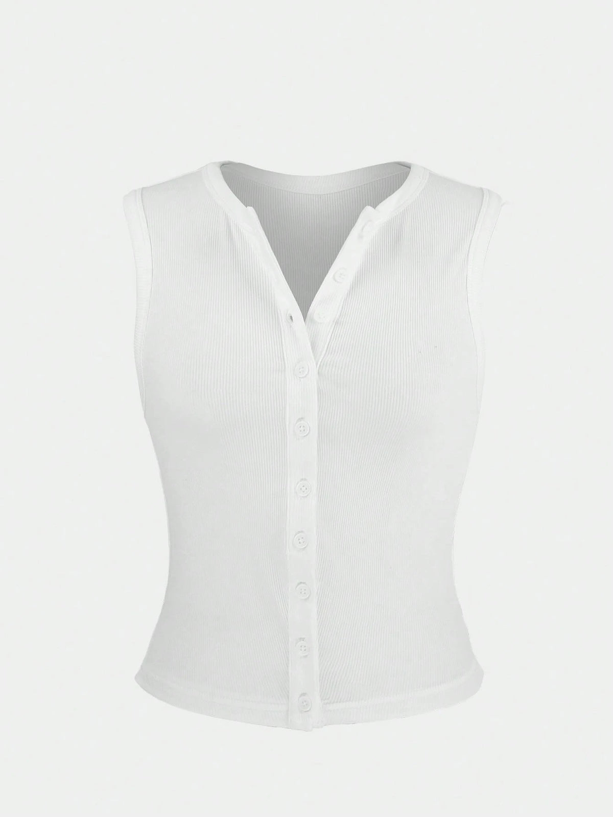 Women's Summer New Arrival Minimalist Fashion Fitted Button Camisole, Casual Versatile Black Top
