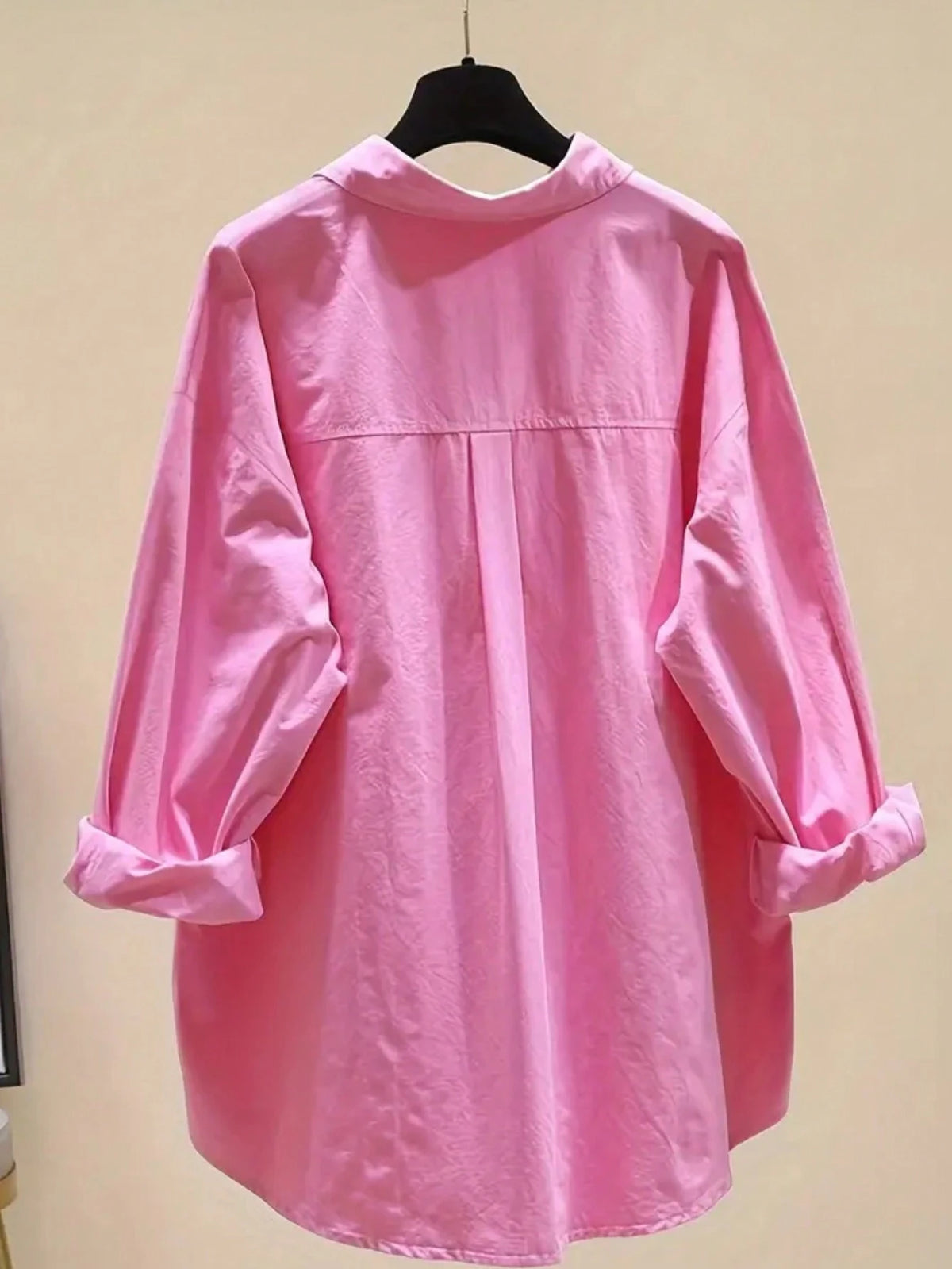 Women Simple Solid Color Button-Up Casual Shirt,Long Sleeve Tops Summer
