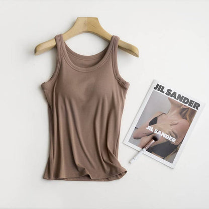 Women's Ribbed Tank w/ Built In Bra