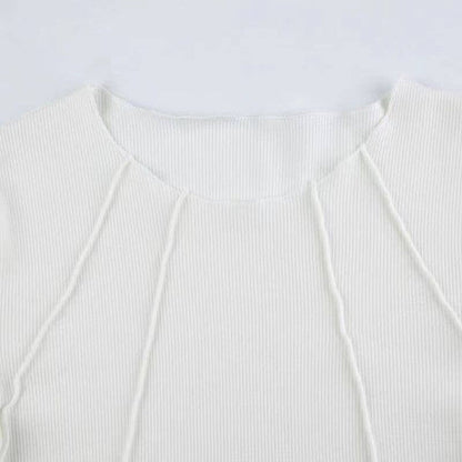 Women's Slim Ribbed Long Sleeve Top - Navy