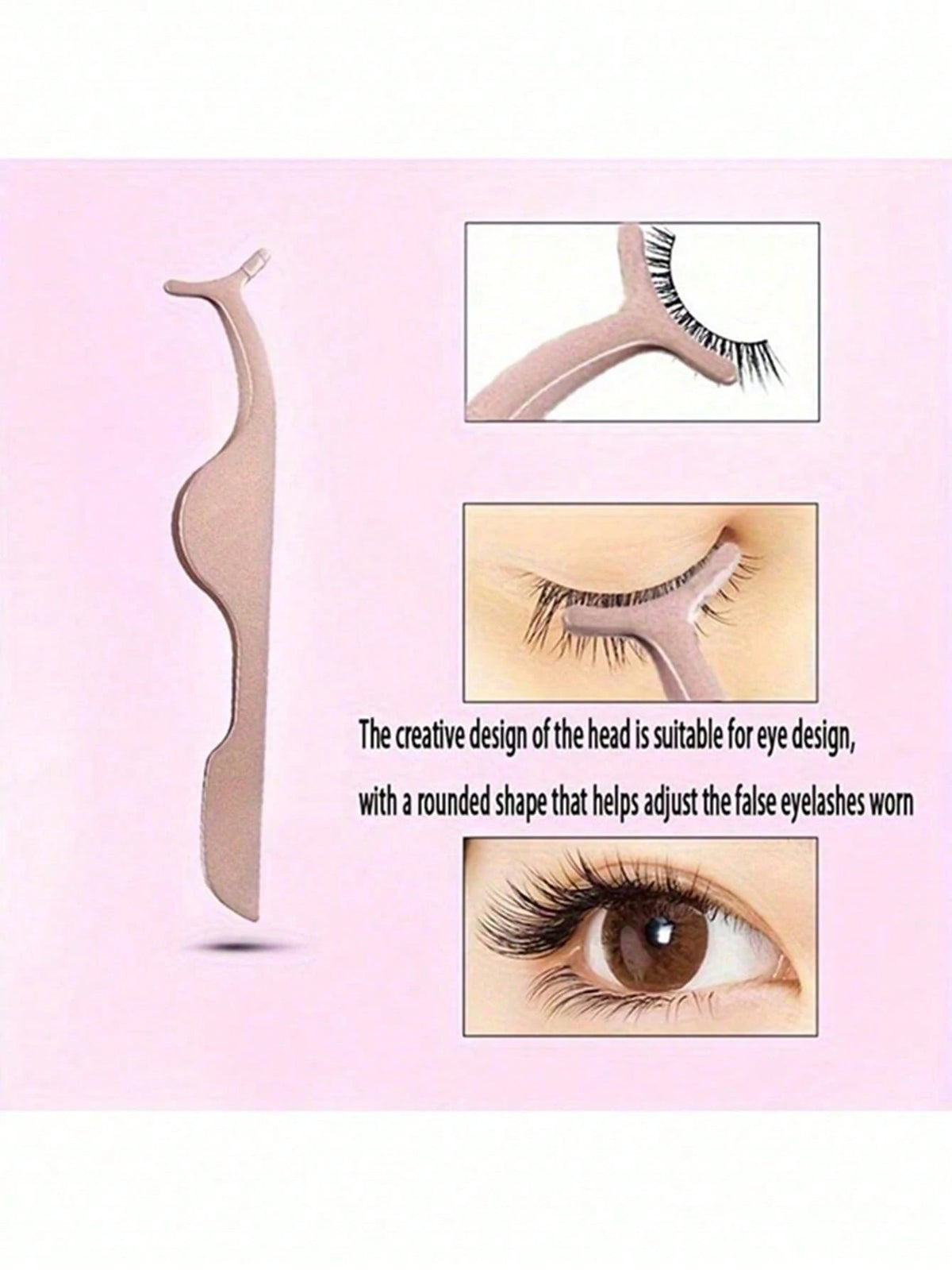 X Milania 1pc Stainless Steel Eyelash Tweezer, Lash Extension Tweezers, Lash Removal Tweezers, Women False Eyelash Glue Application Tool