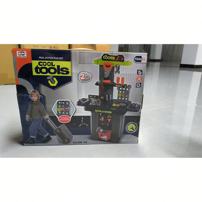 X Portable Tool Pretend Play Set, Including Simulated Tools And A Set Of Children's Fake Building Toys. Easy To Install And Comes With A Boy-Specific Storage Box. It Is An Ideal Birthday Gift For Chil