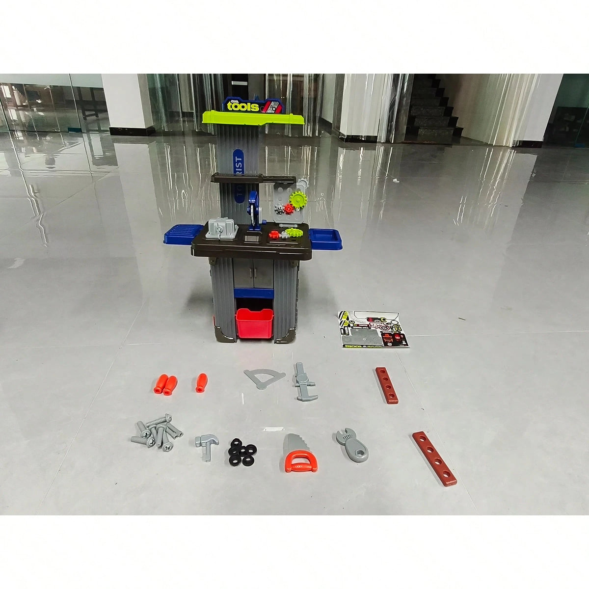 X Portable Tool Pretend Play Set, Including Simulated Tools And A Set Of Children's Fake Building Toys. Easy To Install And Comes With A Boy-Specific Storage Box. It Is An Ideal Birthday Gift For Chil