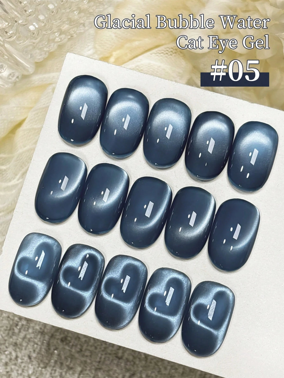XEIJAYI 1pc Blue Cat Eye Nail Gel, High Saturation Glossy UV/LED Soak-Off Nail Gel, DIY Salon-Grade Nail Gel