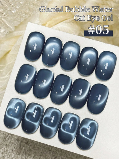 XEIJAYI 1pc Blue Cat Eye Nail Gel, High Saturation Glossy UV/LED Soak-Off Nail Gel, DIY Salon-Grade Nail Gel