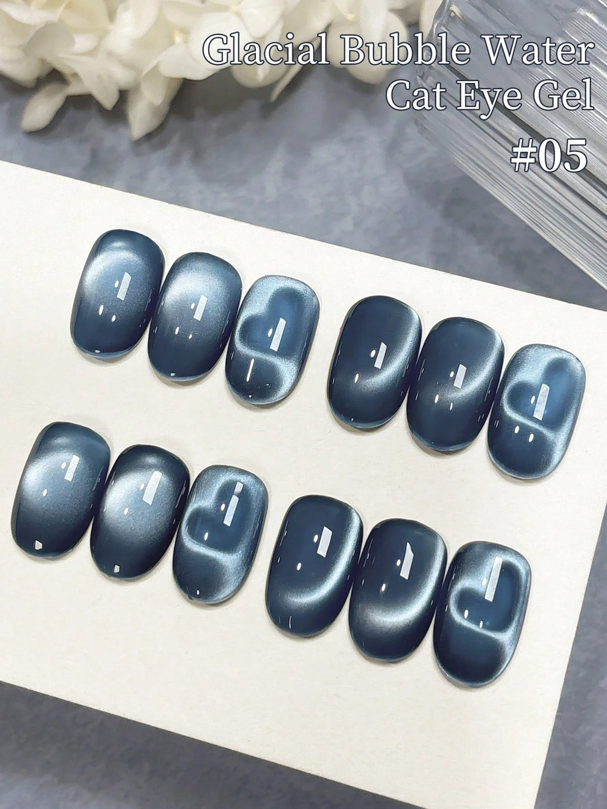 XEIJAYI 1pc Blue Cat Eye Nail Gel, High Saturation Glossy UV/LED Soak-Off Nail Gel, DIY Salon-Grade Nail Gel
