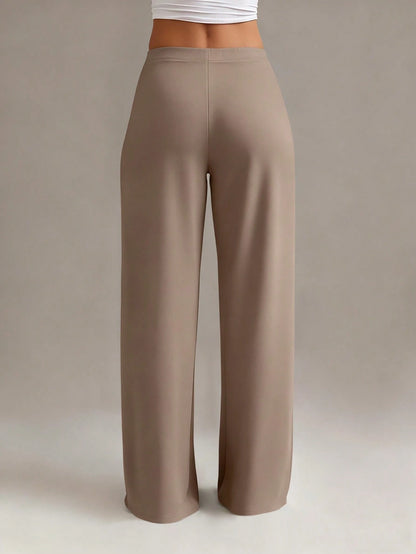XLLAIS Women's Fashion High Waist Long Straight Pants, Suitable For Vacation Attire Casual Spring