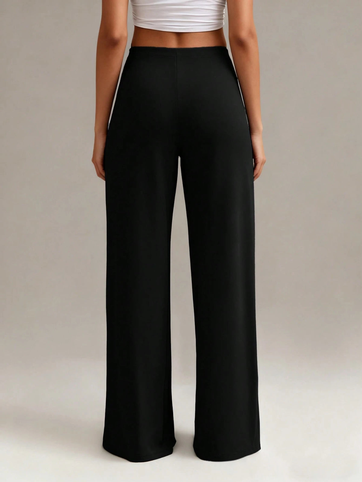 XLLAIS Women's High Waist Straight Leg Pants, Fashionable & Stretchy, Autumn/Winter Casual Black Spring, Office